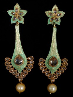 Reverse Ad Earrings With Meenakari Work